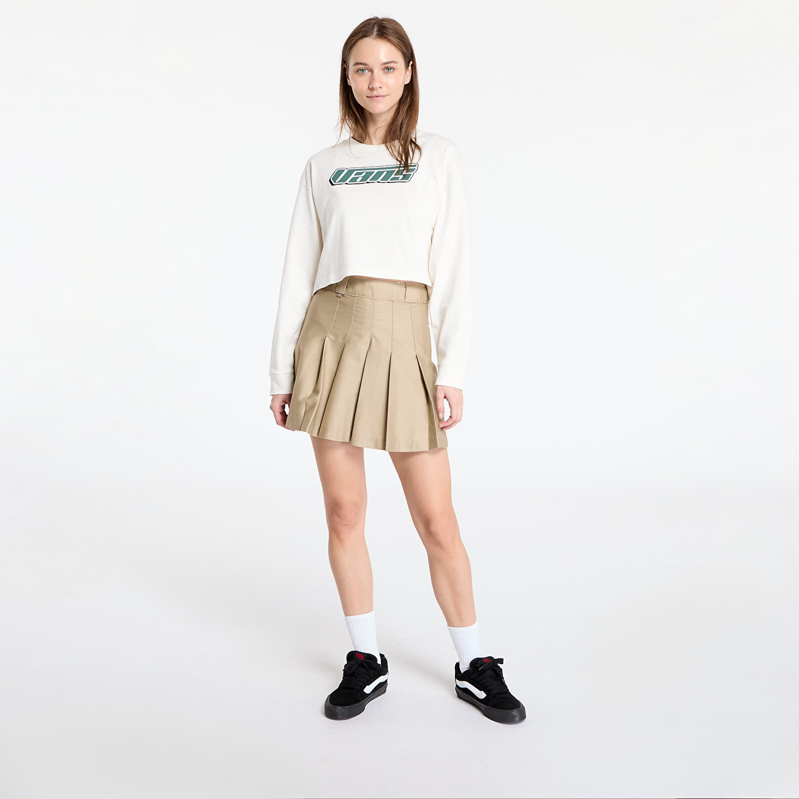 T-shirts Vans Retro V Long Sleeve Relax Crop Marshmallow
