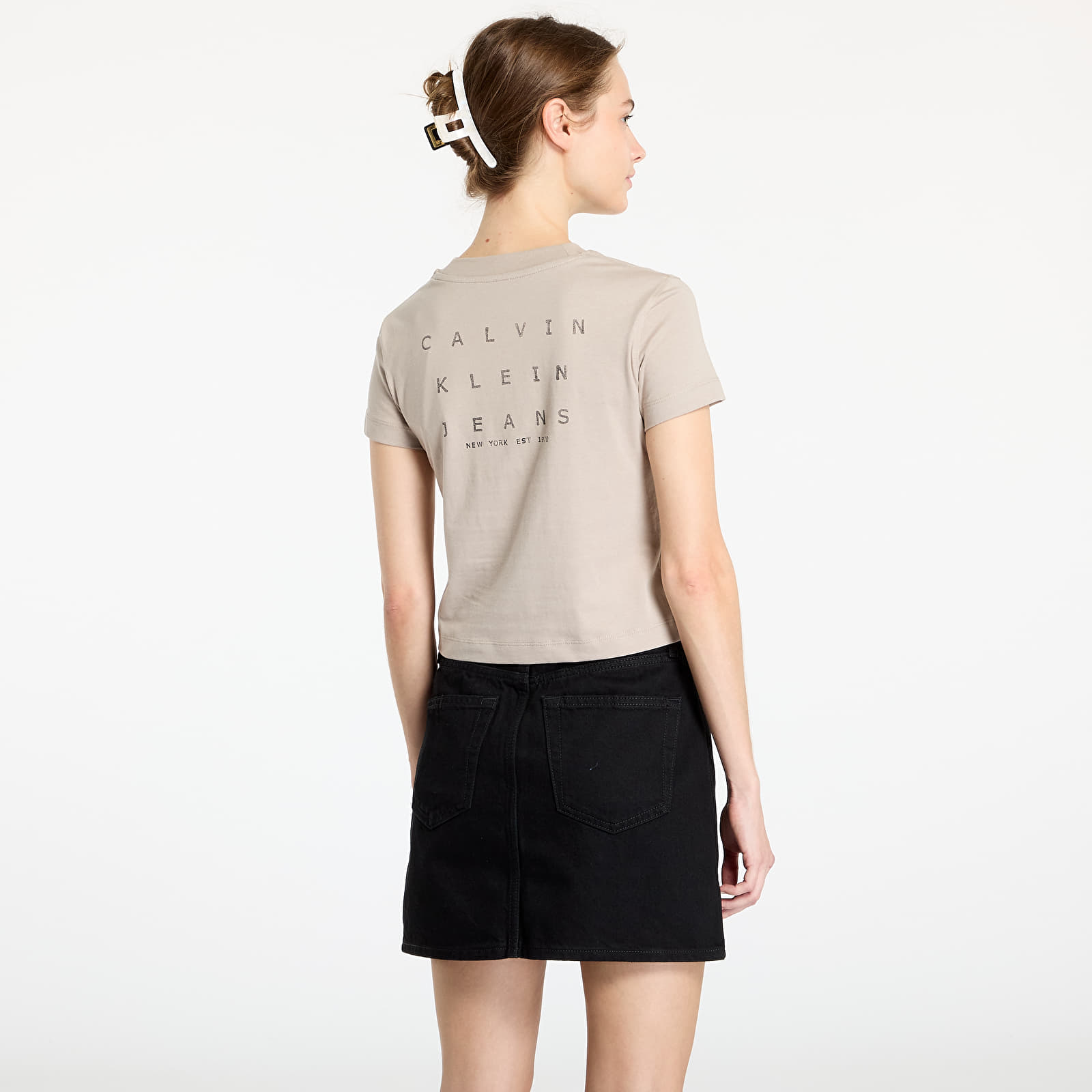 Women's T-shirts Calvin Klein Jeans Stamp Back Graphic Tee Gray