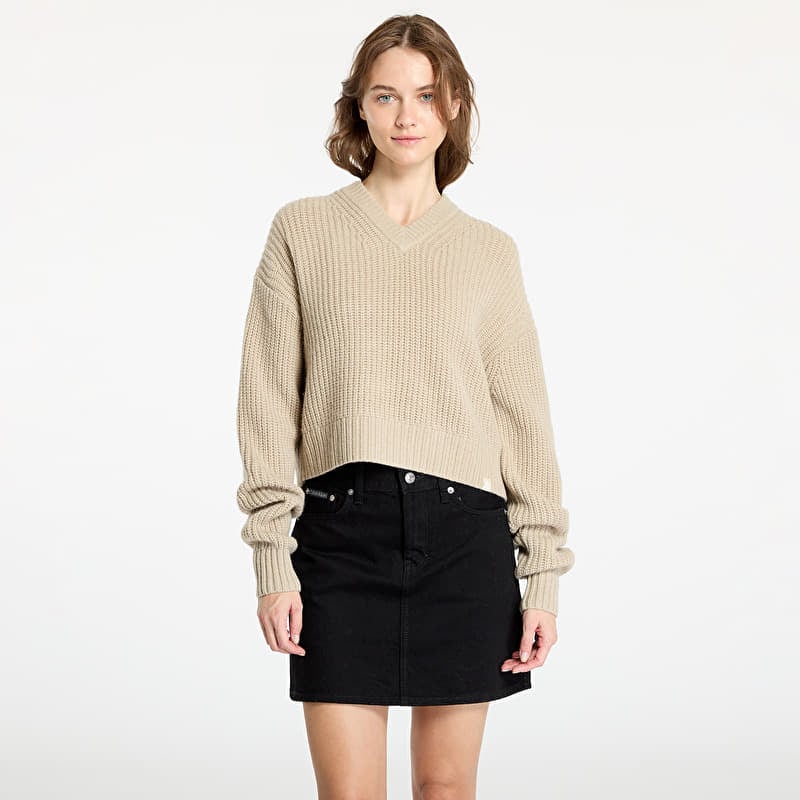 Sweater Calvin Klein Jeans Chunky V-Neck Sweater Pelican