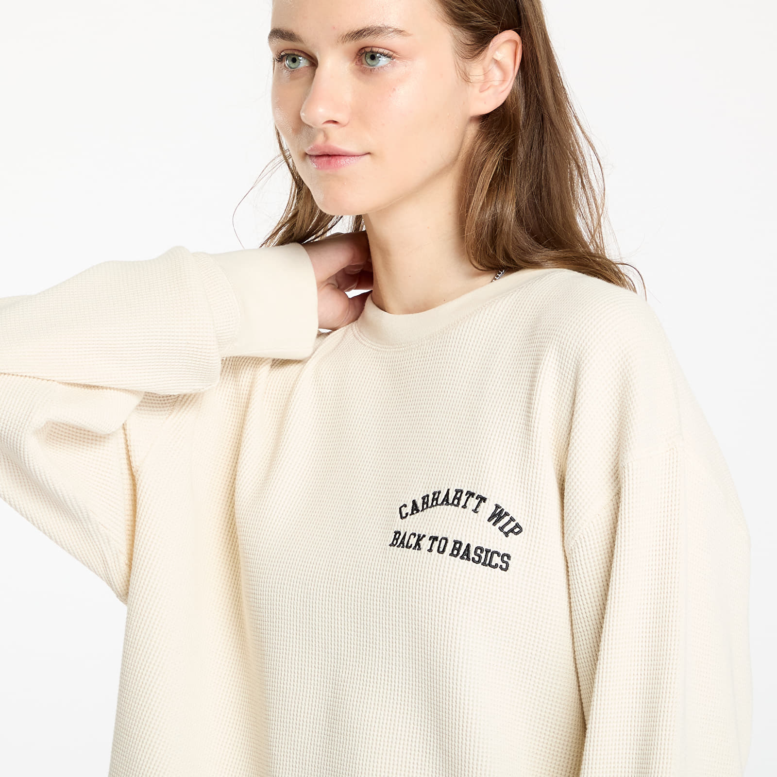 T-Shirts Männer Carhartt WIP Basics Script Long Sleeve Tee UNISEX Natural/ Black