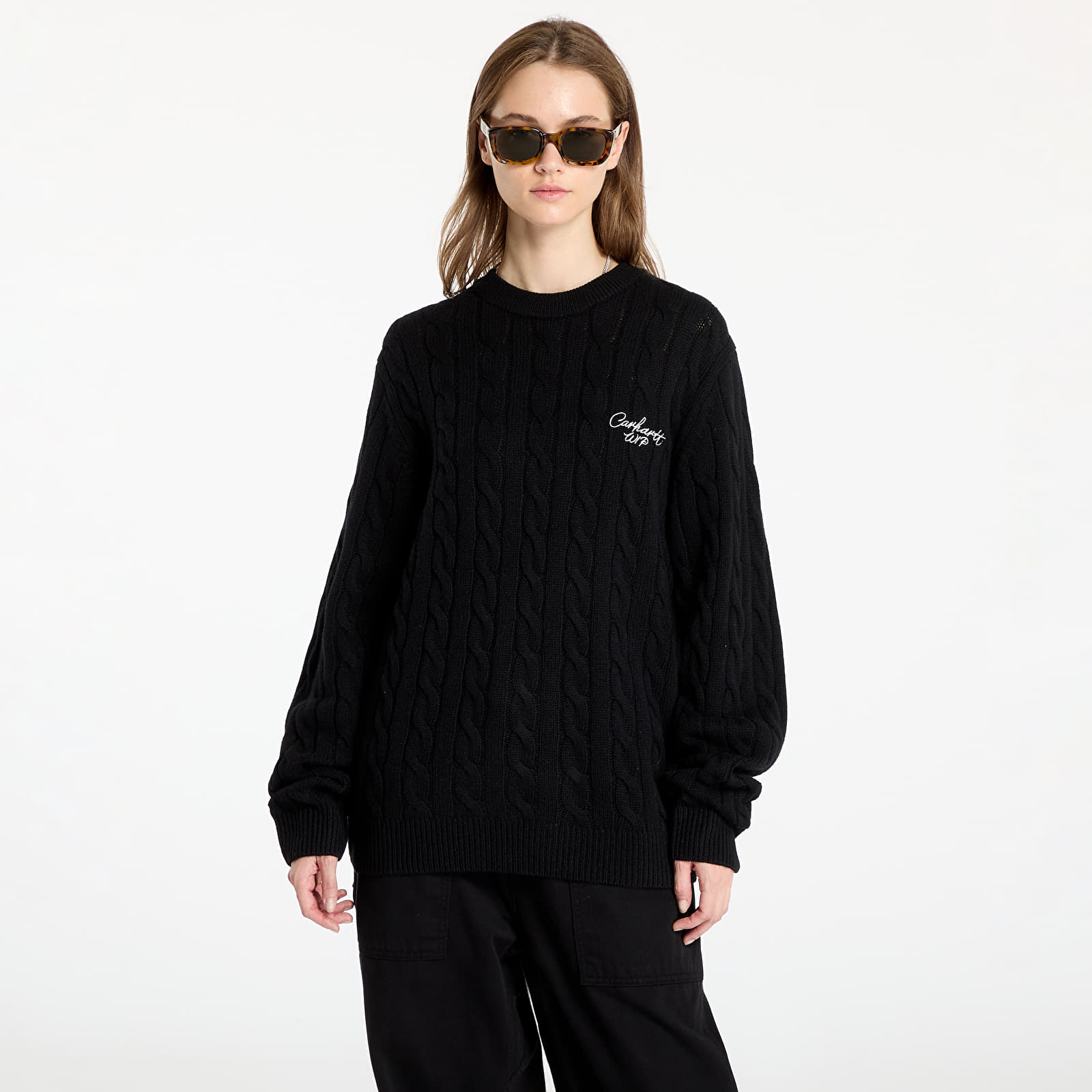 Pánske svetre Carhartt WIP Signature Sweater UNISEX Black/ Wax