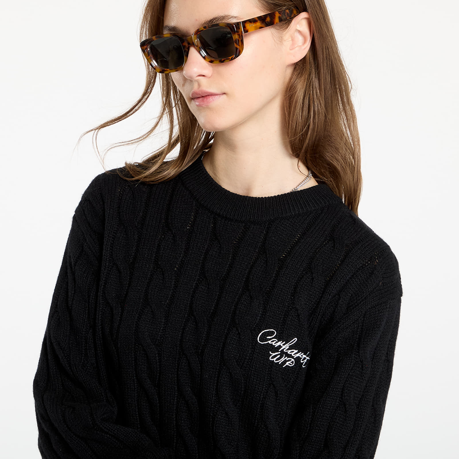 Pánske svetre Carhartt WIP Signature Sweater UNISEX Black/ Wax