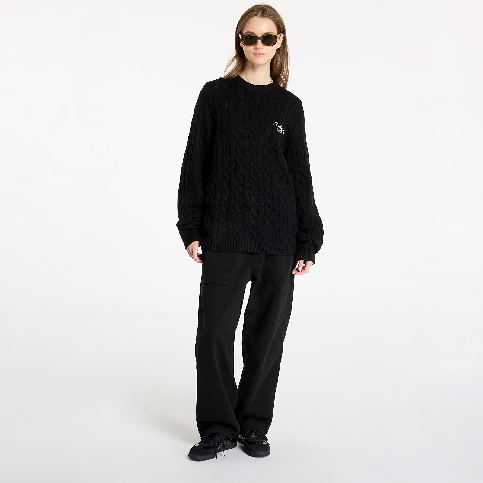 Pánske svetre Carhartt WIP Signature Sweater UNISEX Black/ Wax