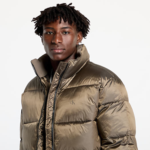 Men s jackets Calvin Klein Jeans Two Tone Puffer Jacket Brindle Black Queens