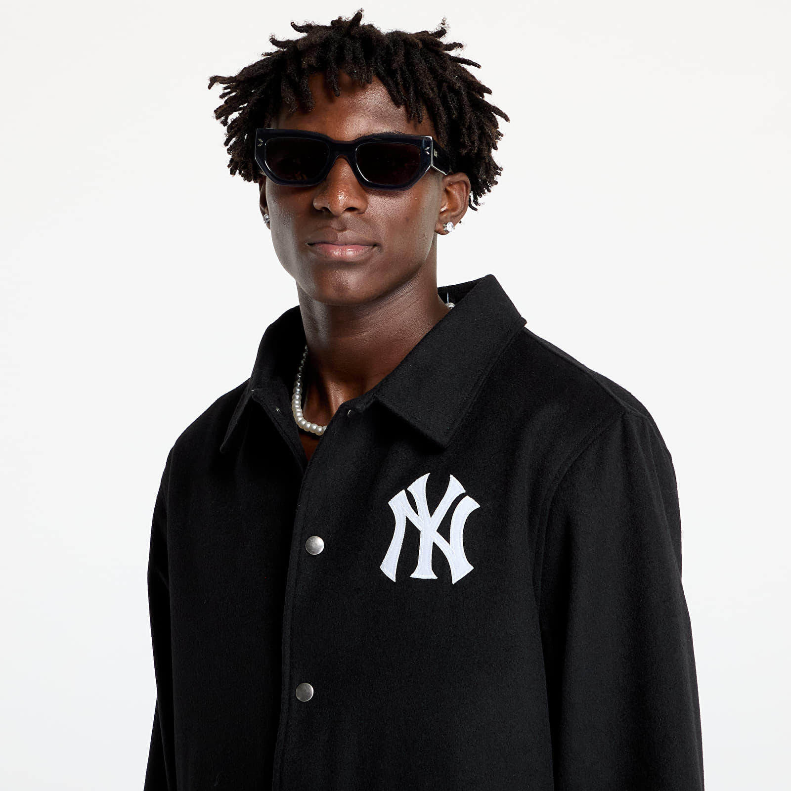Herrenjacken New Era New York Yankees MLB Wool Coaches Jacket UNISEX Black/ White