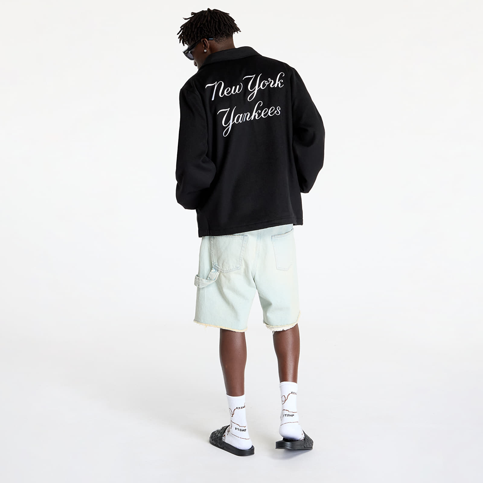 Herrenjacken New Era New York Yankees MLB Wool Coaches Jacket UNISEX Black/ White