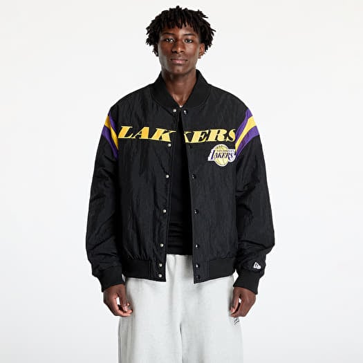 New Era Los Angeles Lakers NBA Panel Bomber Jacket UNISEX Black/ Canary Yellow