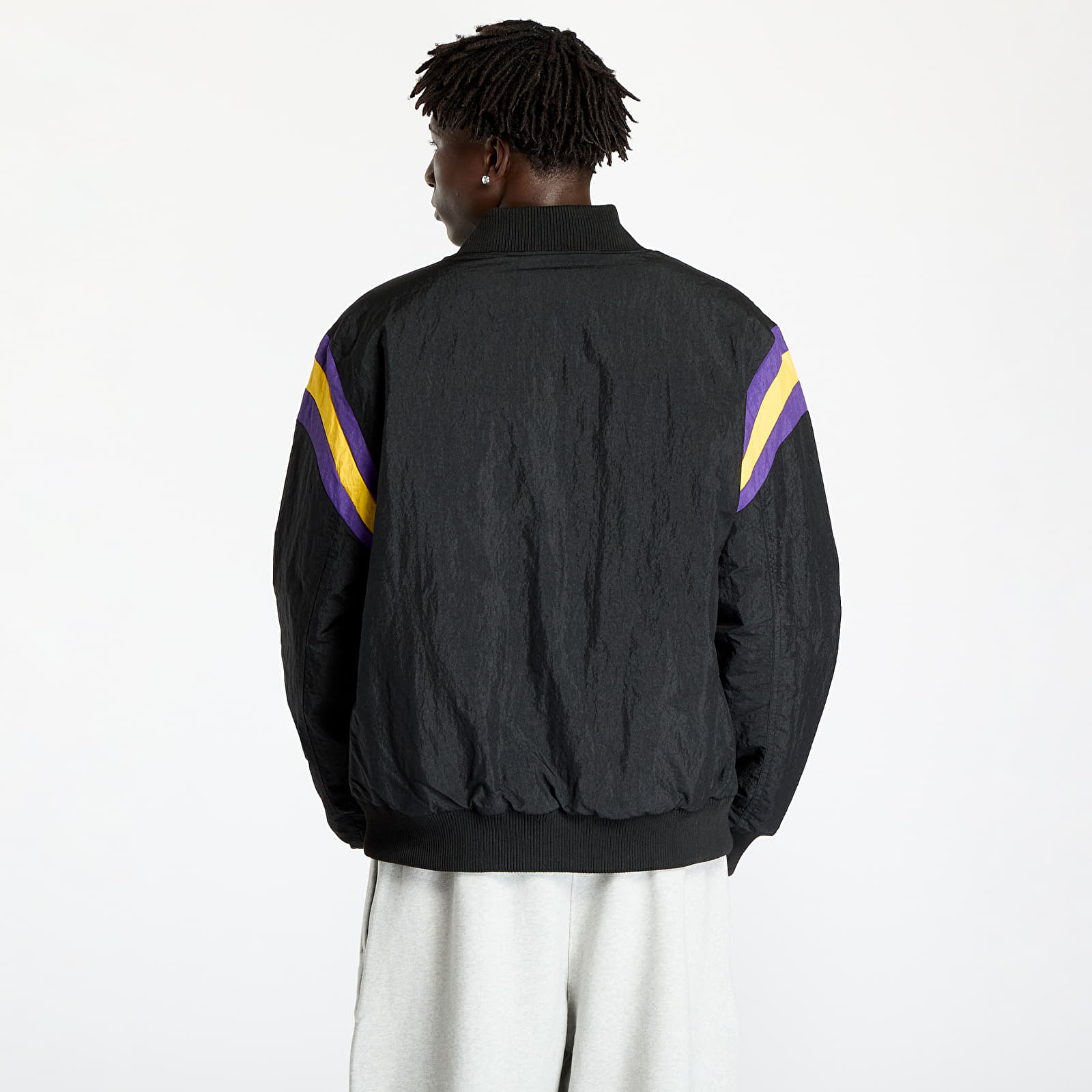 Men's bombers New Era Los Angeles Lakers NBA Panel Bomber Jacket UNISEX Black/ Canary Yellow