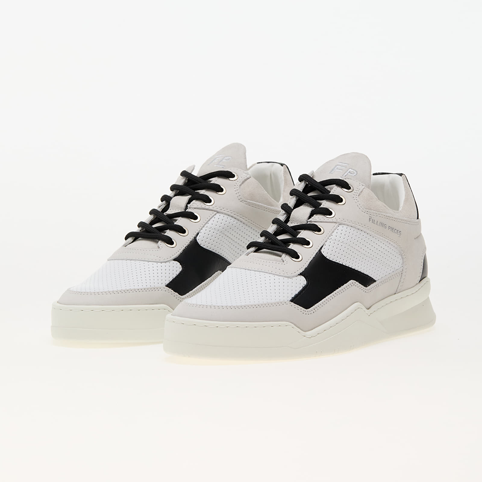 Men's sneakers and shoes Filling Pieces Low Top Ghost Paneled White/ Black
