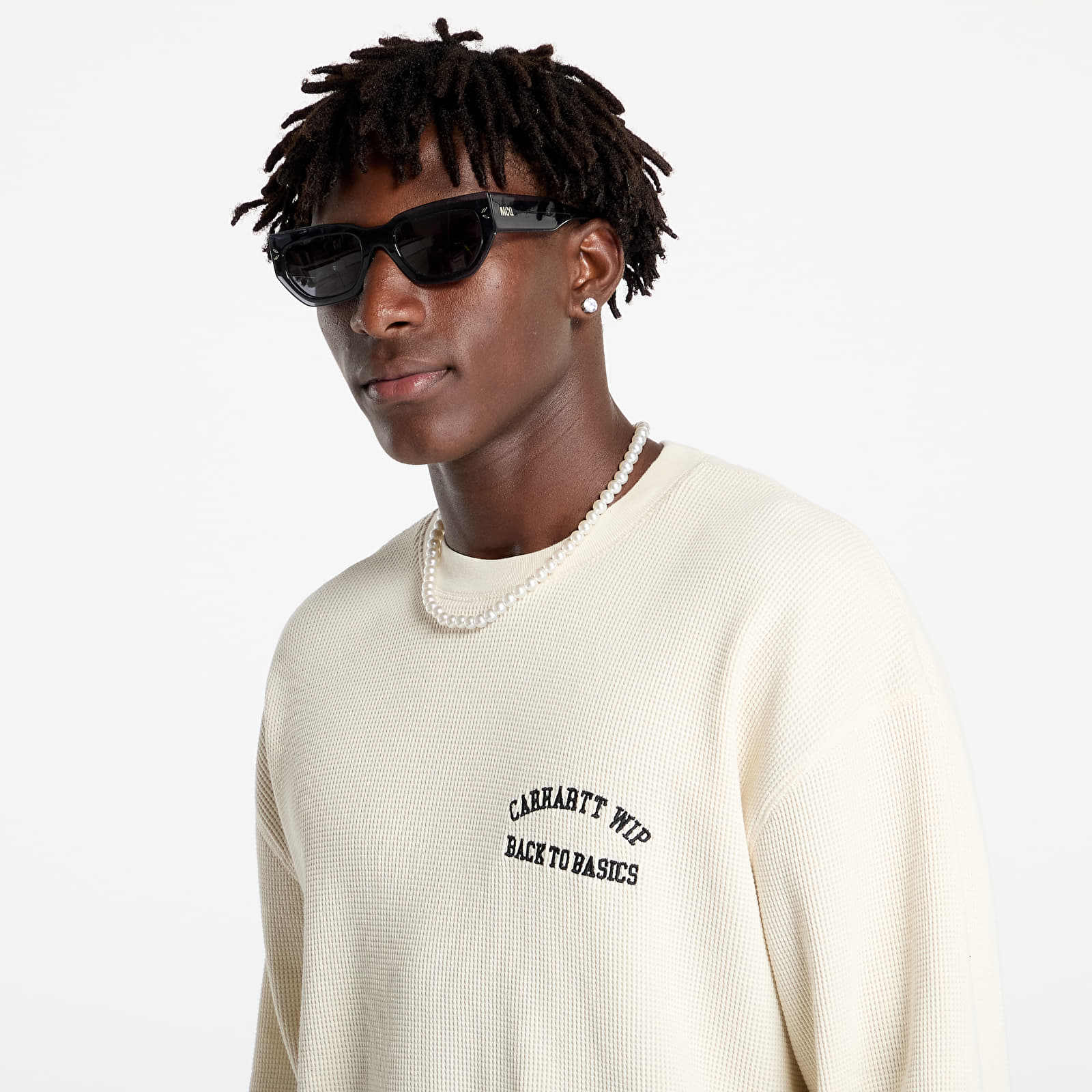 T-Shirts Männer Carhartt WIP Basics Script Long Sleeve Tee UNISEX Natural/ Black