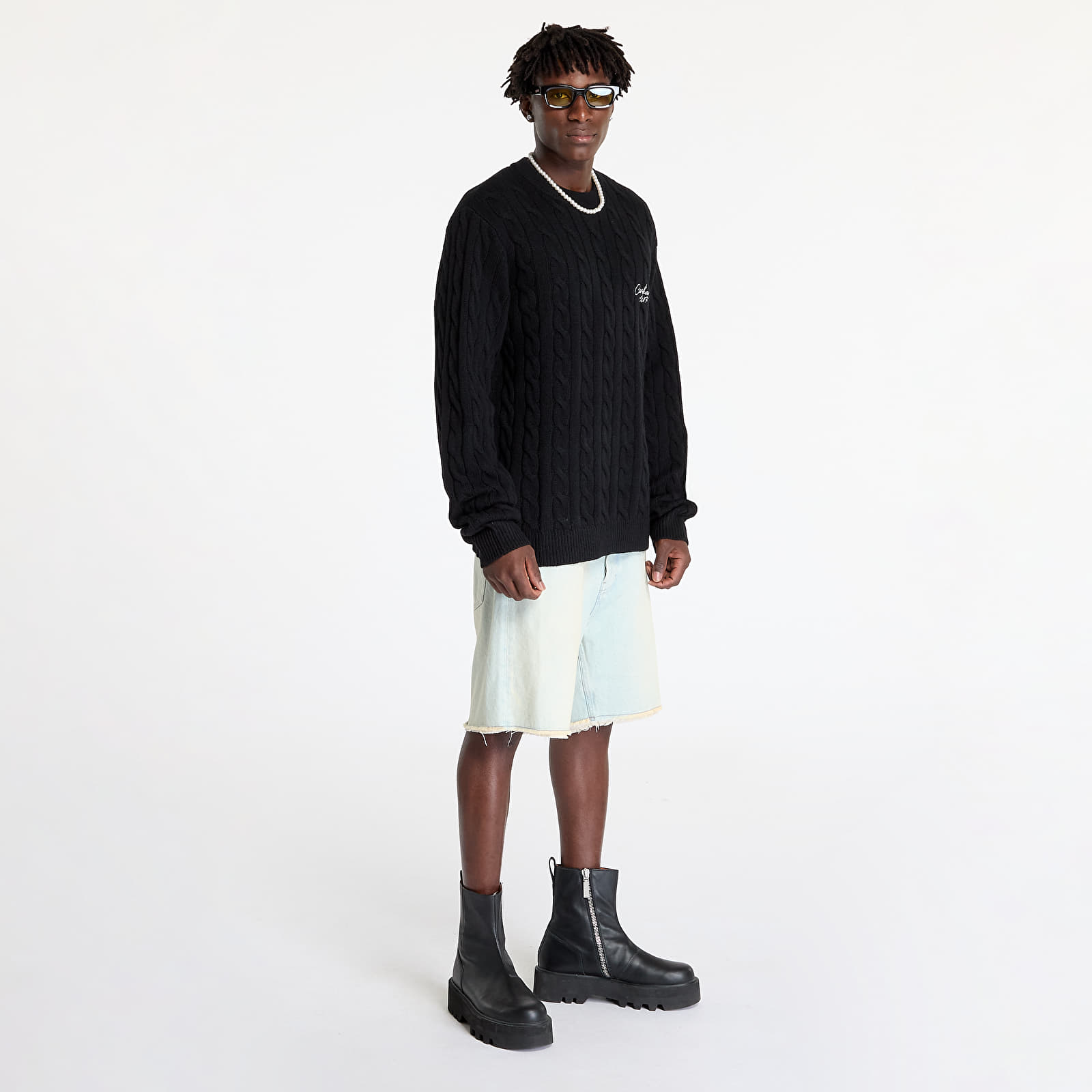 Pánske svetre Carhartt WIP Signature Sweater UNISEX Black/ Wax