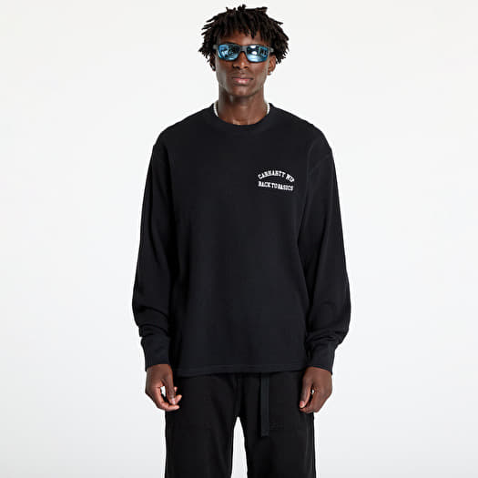 Tricou Carhartt WIP Basics Script Long Sleeve Tee UNISEX Black/ White