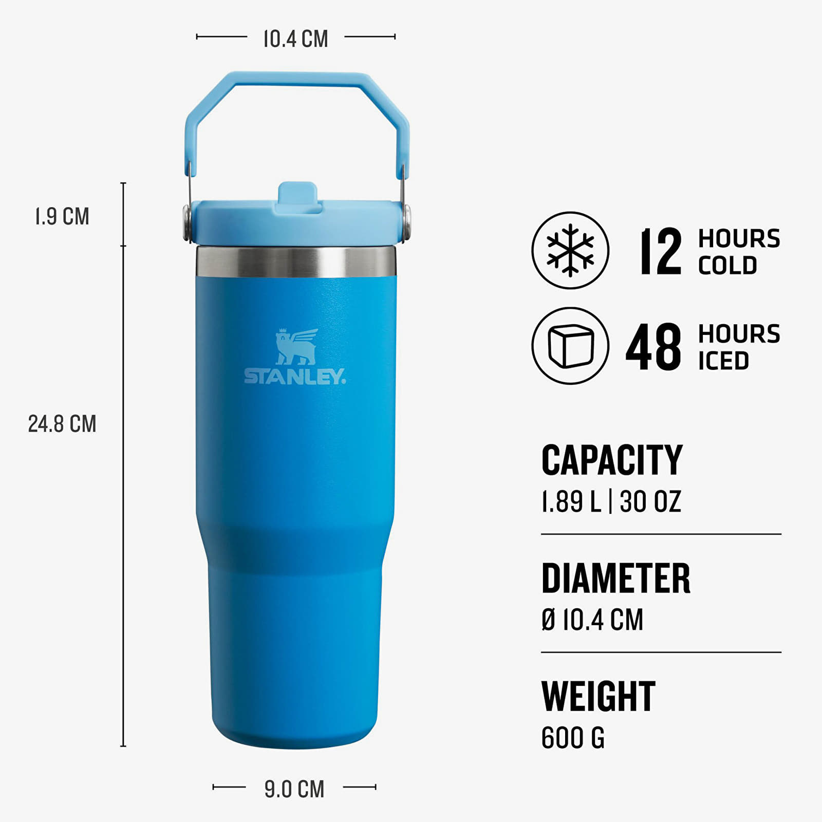 Citi aksesuāri STANLEY The IceFlow™ Flip Straw Tumbler 890 ml Azure
