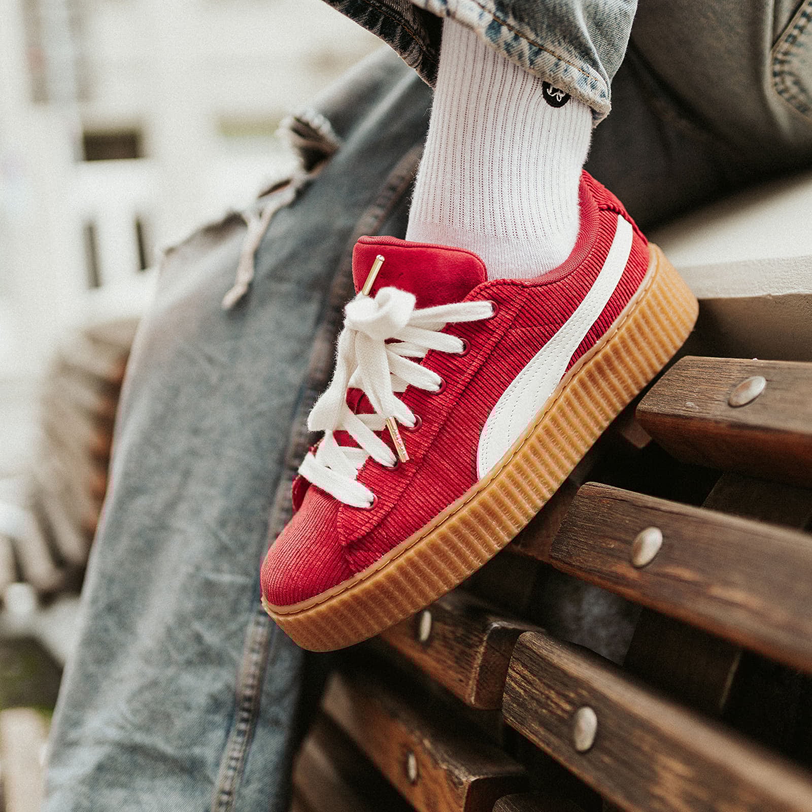 Scarpe uomo Puma x Fenty Creeper Phatty Club Red-Warm White-Gum