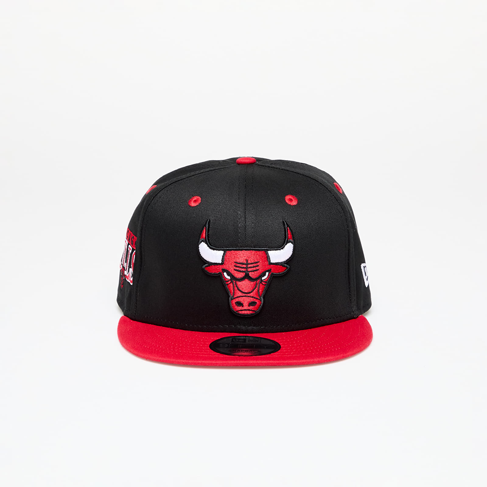 Caps New Era Chicago Bulls Team Colour Black 9FIFTY Snapback Cap Black/ Front Door Red