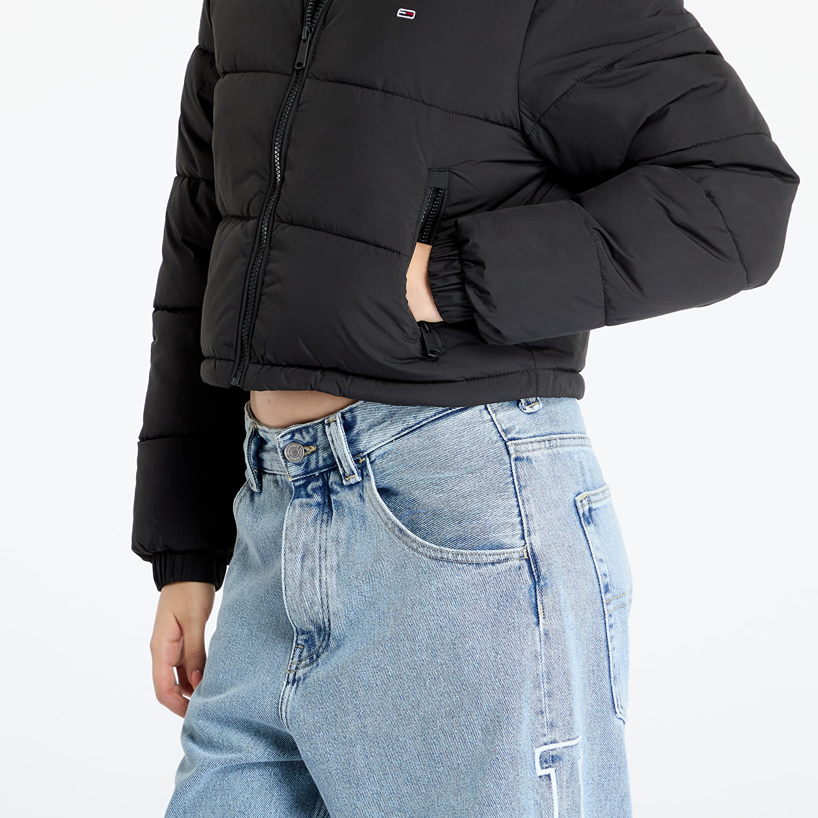 Women's jackets Tommy Jeans Crop Essential Puffer Jacket Black