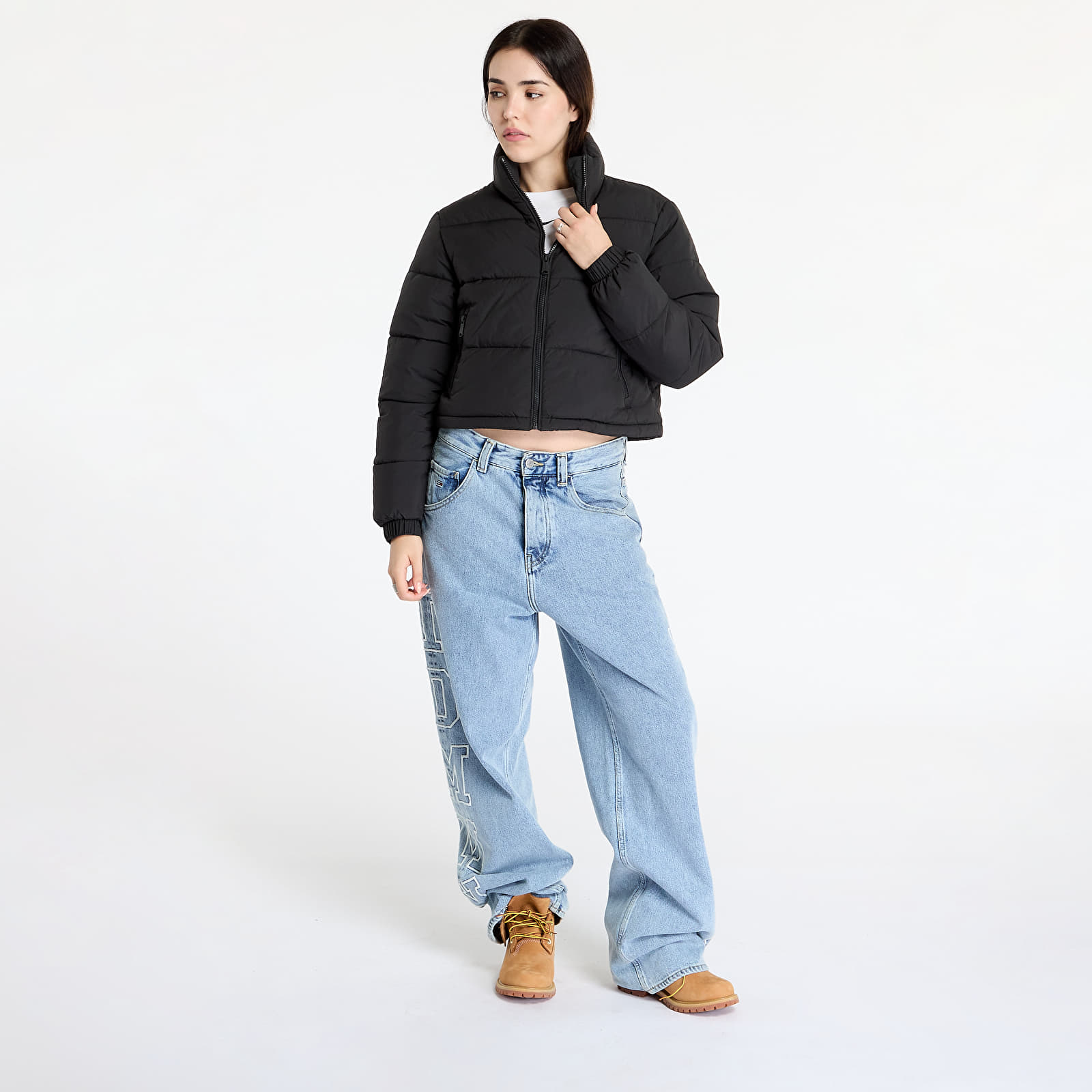 Women's jackets Tommy Jeans Crop Essential Puffer Jacket Black