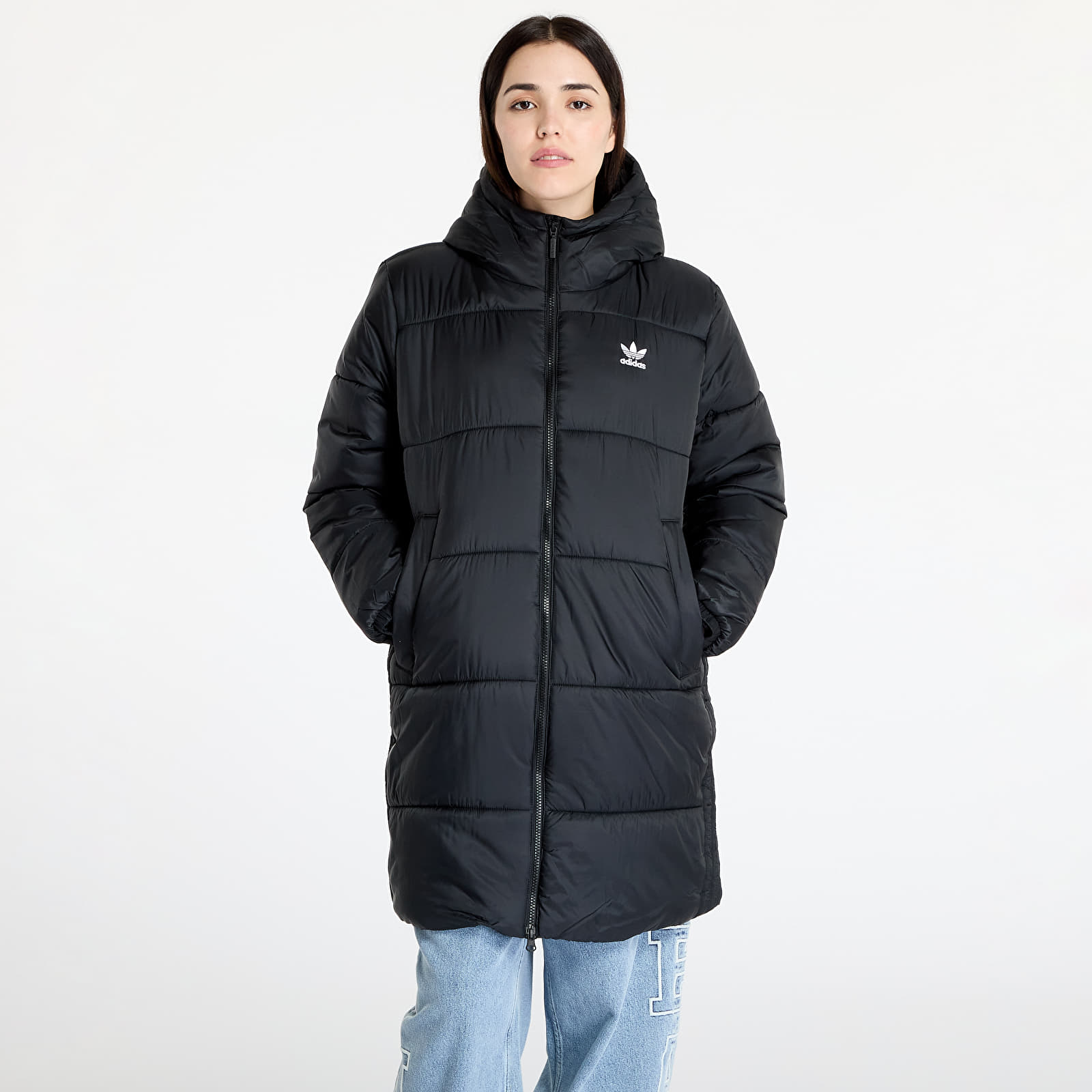 Jachete pentru femei adidas Adicolor Long Puffer Black