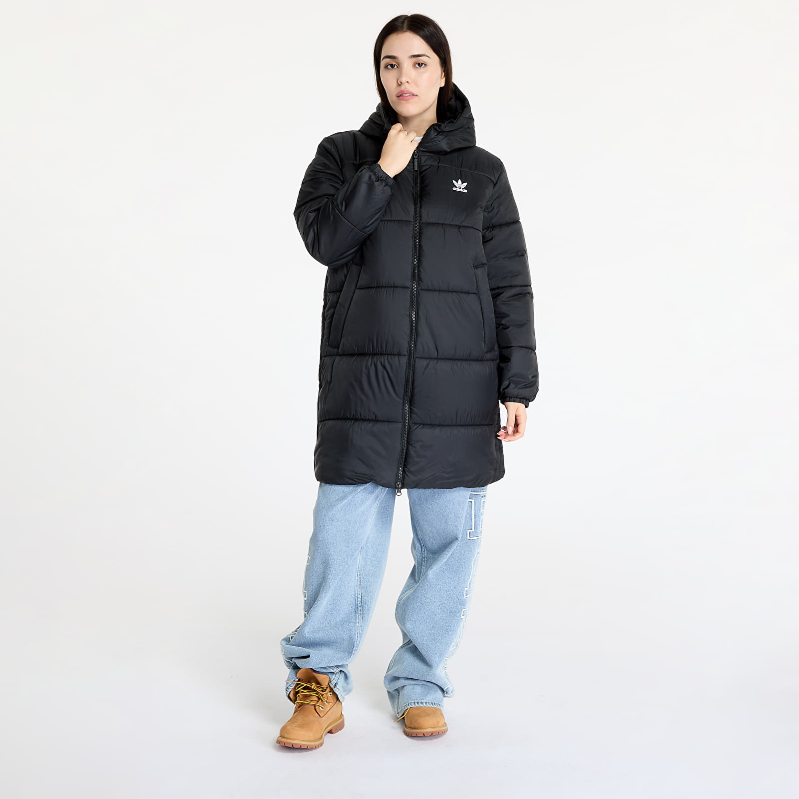 Jachete pentru femei adidas Adicolor Long Puffer Black