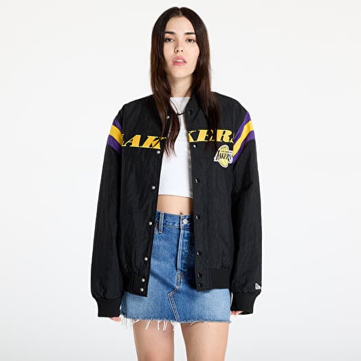 New Era Los Angeles Lakers NBA Panel Bomber Jacket UNISEX Black/ Canary Yellow