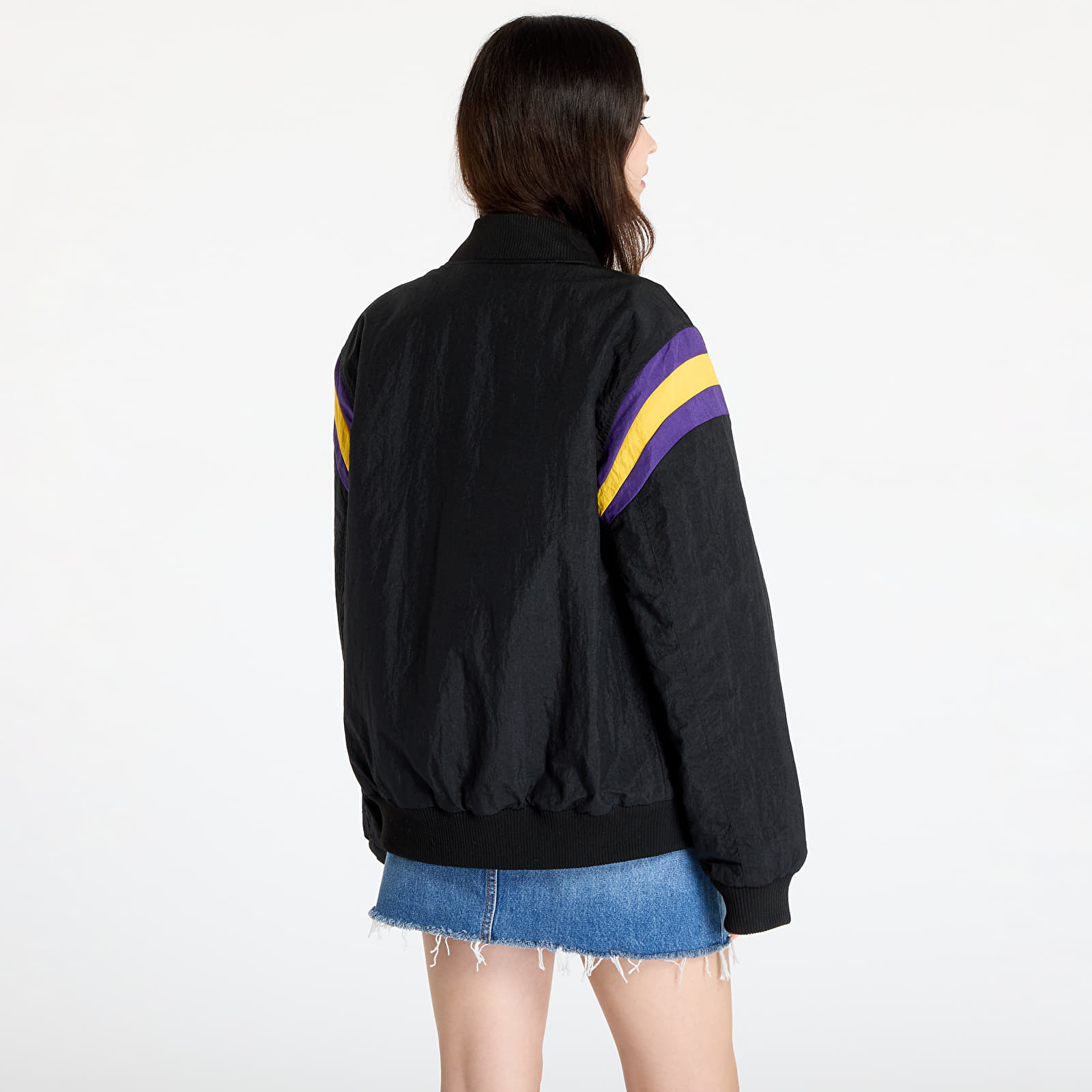 Men's bombers New Era Los Angeles Lakers NBA Panel Bomber Jacket UNISEX Black/ Canary Yellow