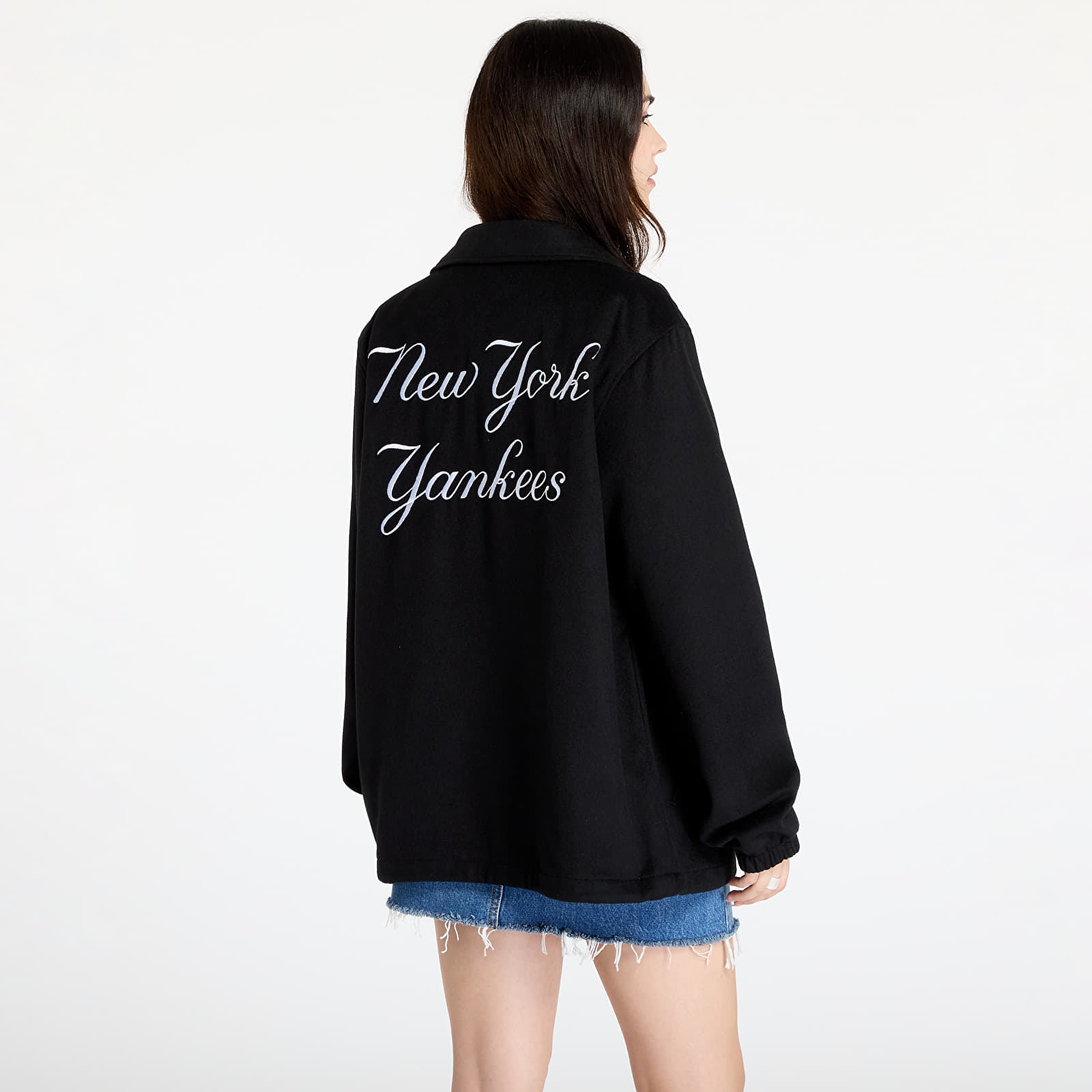 Herrenjacken New Era New York Yankees MLB Wool Coaches Jacket UNISEX Black/ White