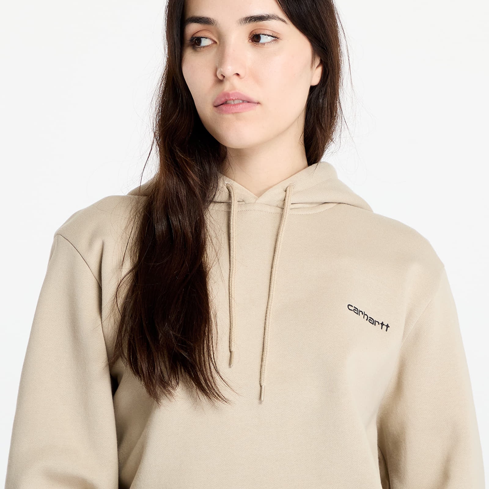Mikiny Carhartt WIP Hooded Script Embroidery Sweat Wall/ Black