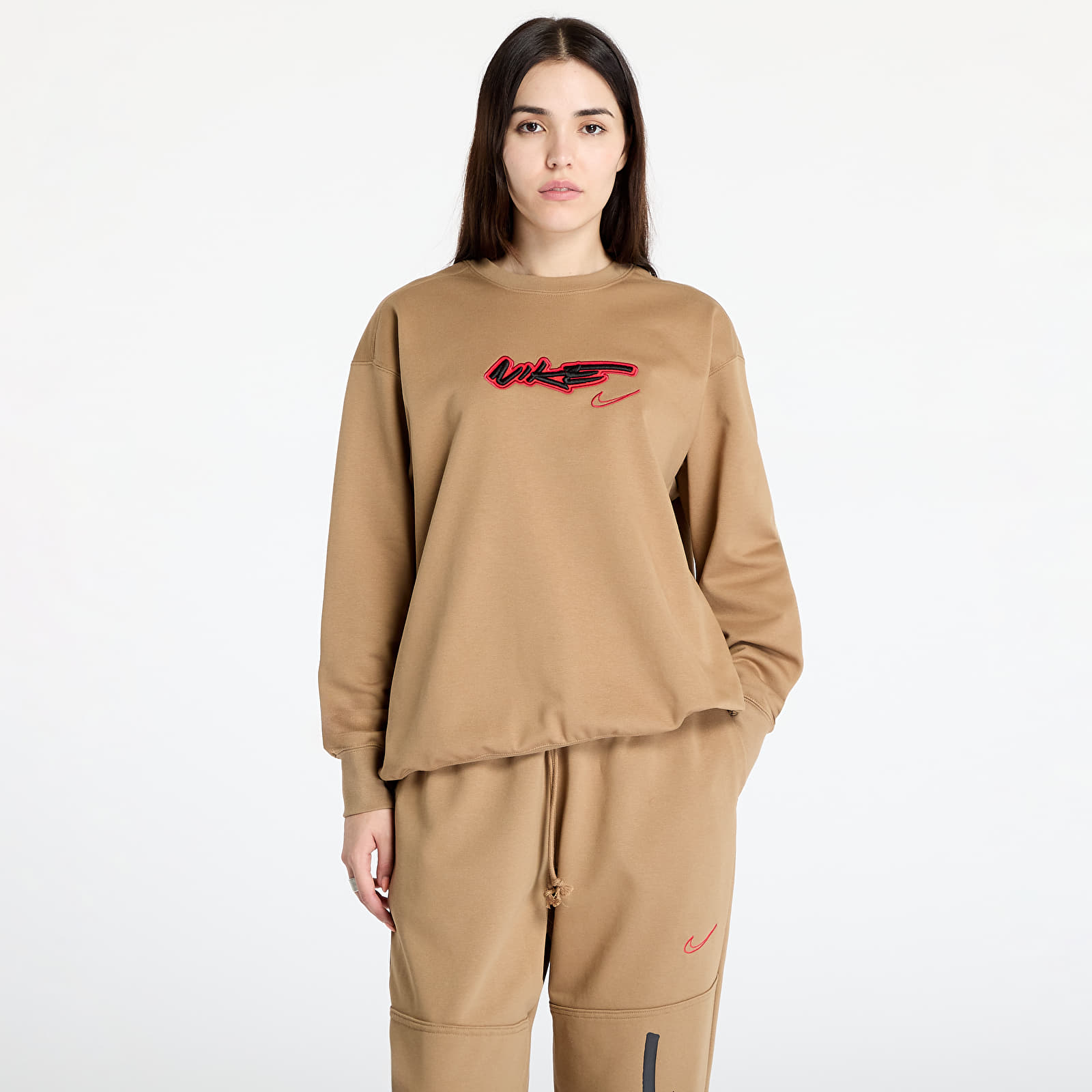 Mikine Nike Sportswear Breaking Women's Loose French Terry Top Driftwood