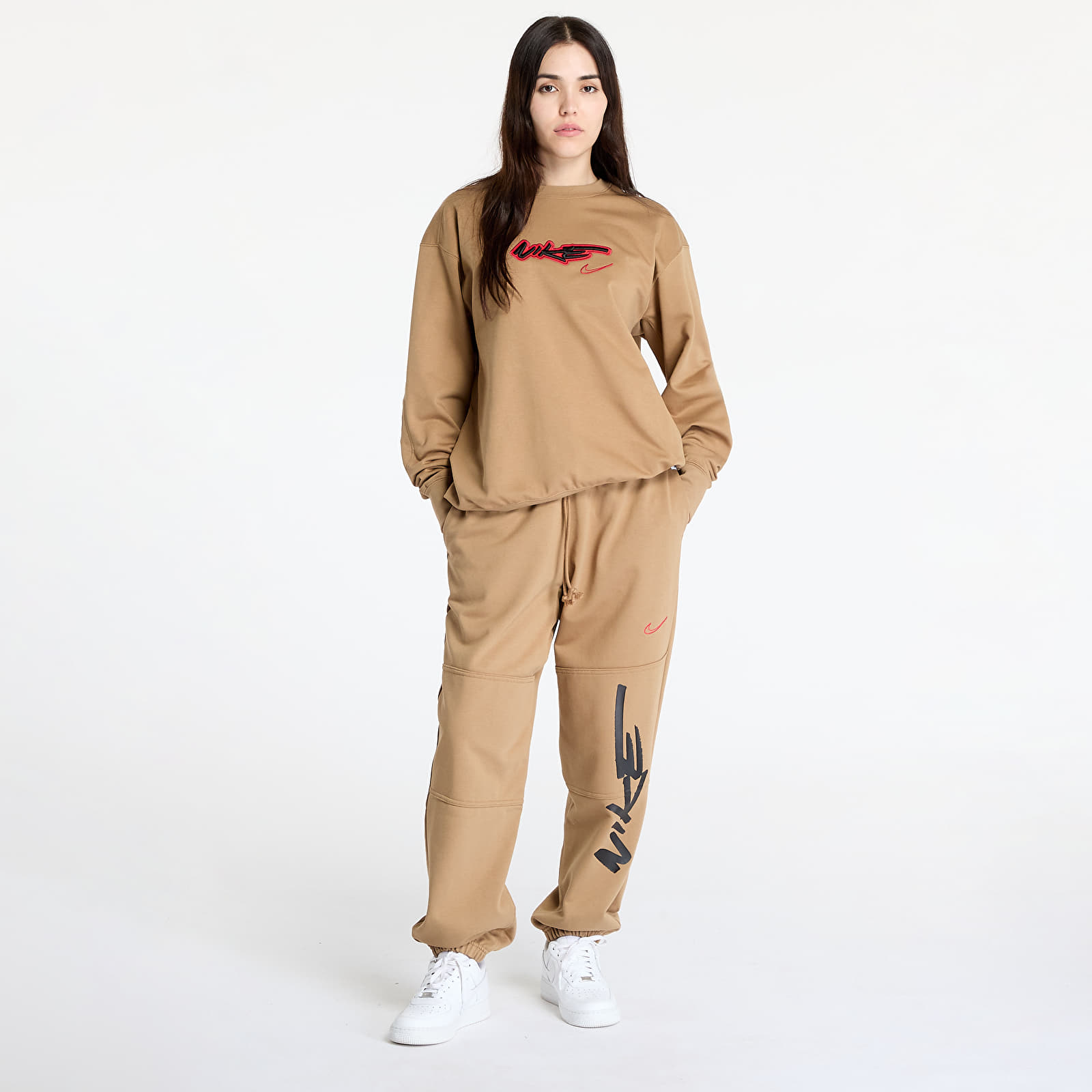 Mikine Nike Sportswear Breaking Women's Loose French Terry Top Driftwood