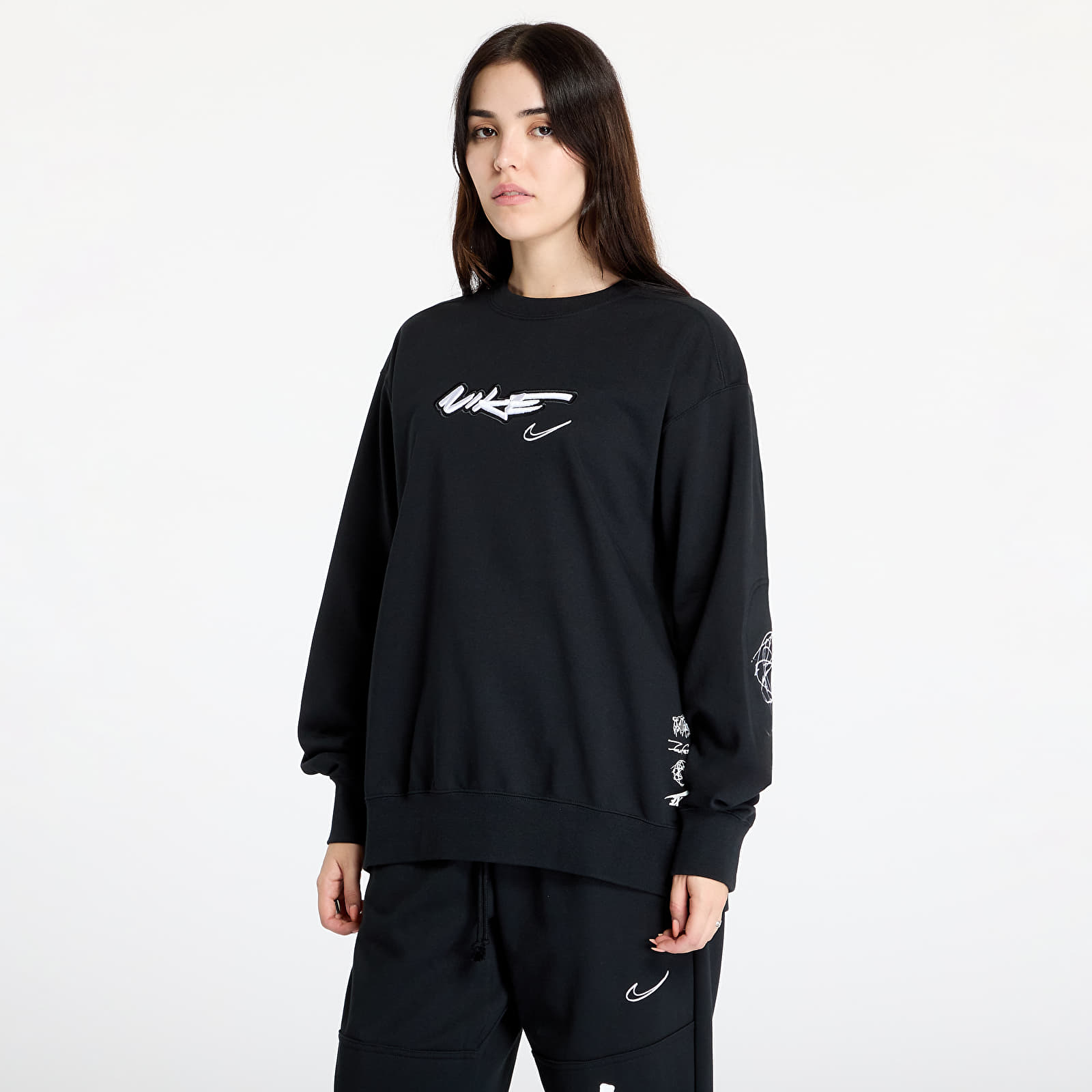 Hoodies and sweatshirts Nike Women s Sportswear Breaking Loose French Terry Top Black Queens