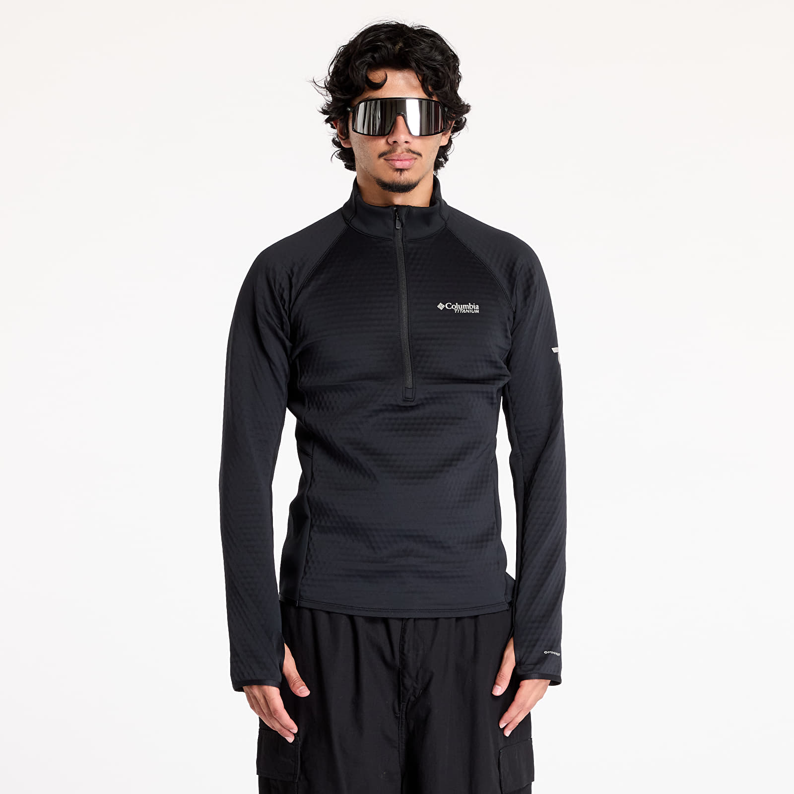 Sweatshirts til mænd Columbia Crystal Leaf™ Omni-Heat™ Helix Half Zip Heat H-Black