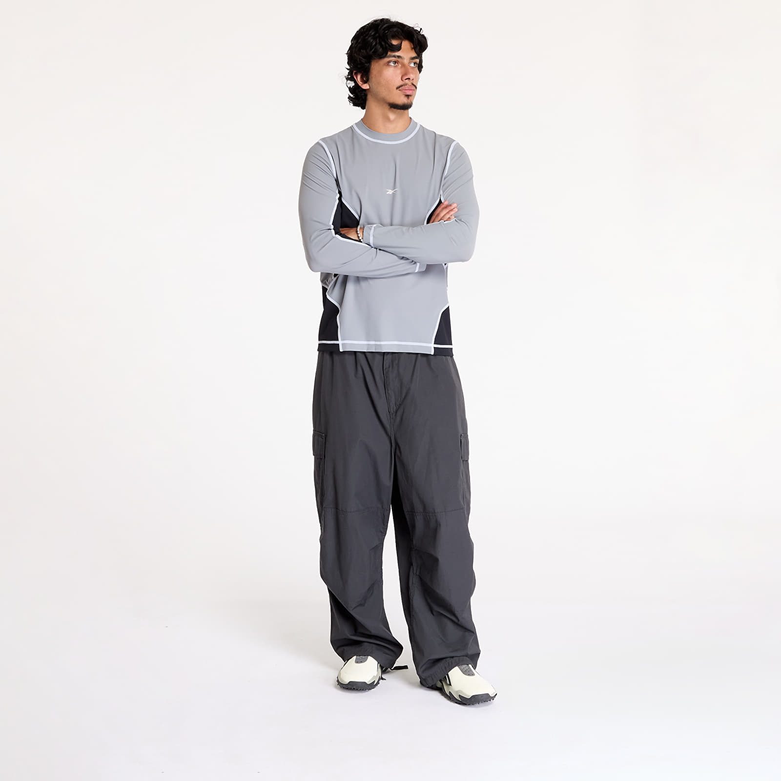 Camisetas hombre Reebok Long Sleeve Training Tee Harbor Gray