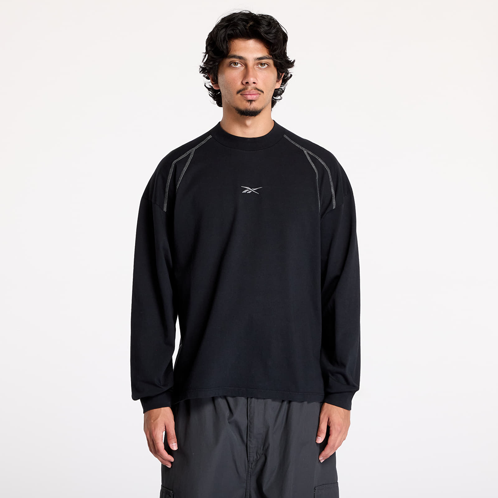 Men's T-shirts Reebok Long Sleeve Uniform Tee UNISEX Black Shadow