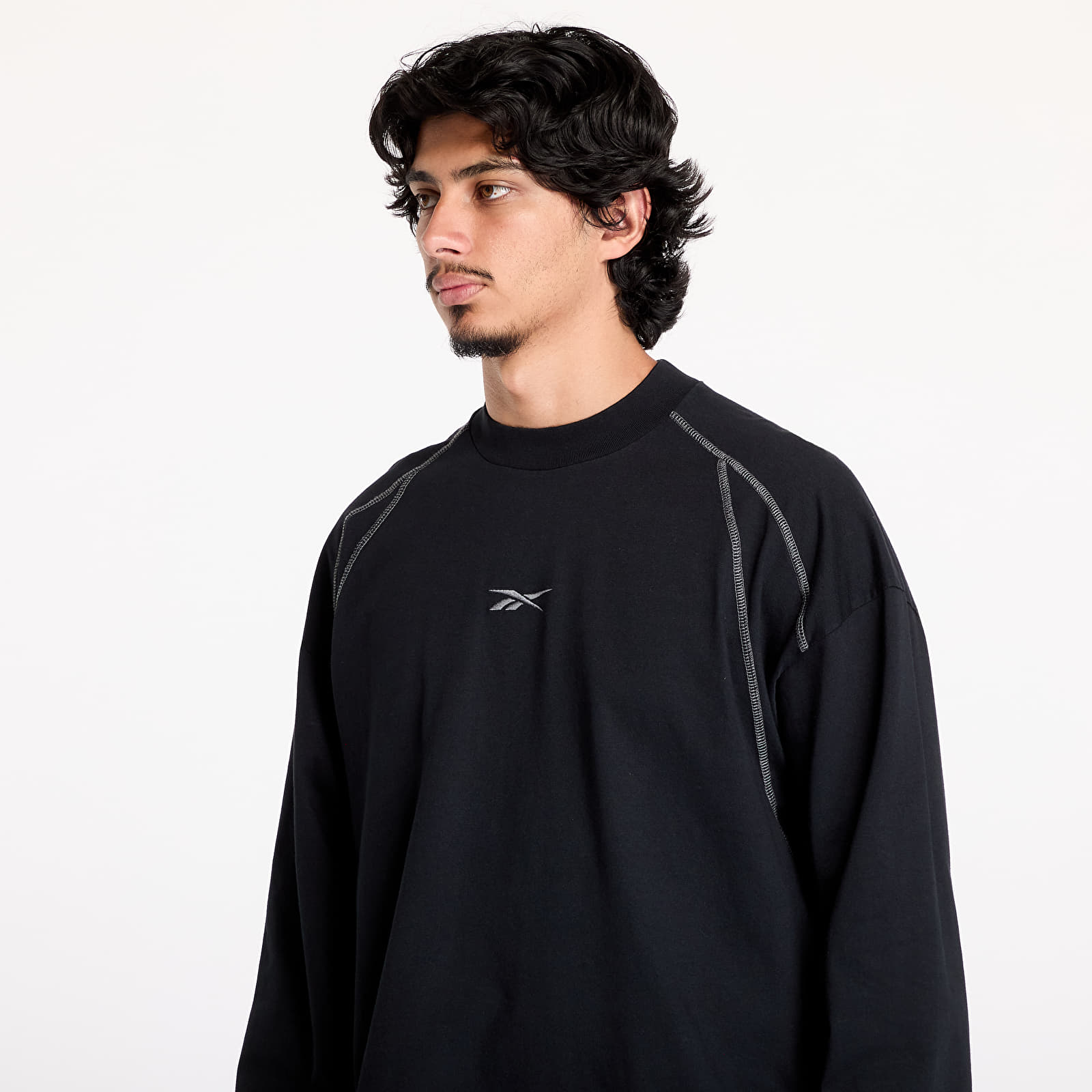 Men's T-shirts Reebok Long Sleeve Uniform Tee UNISEX Black Shadow
