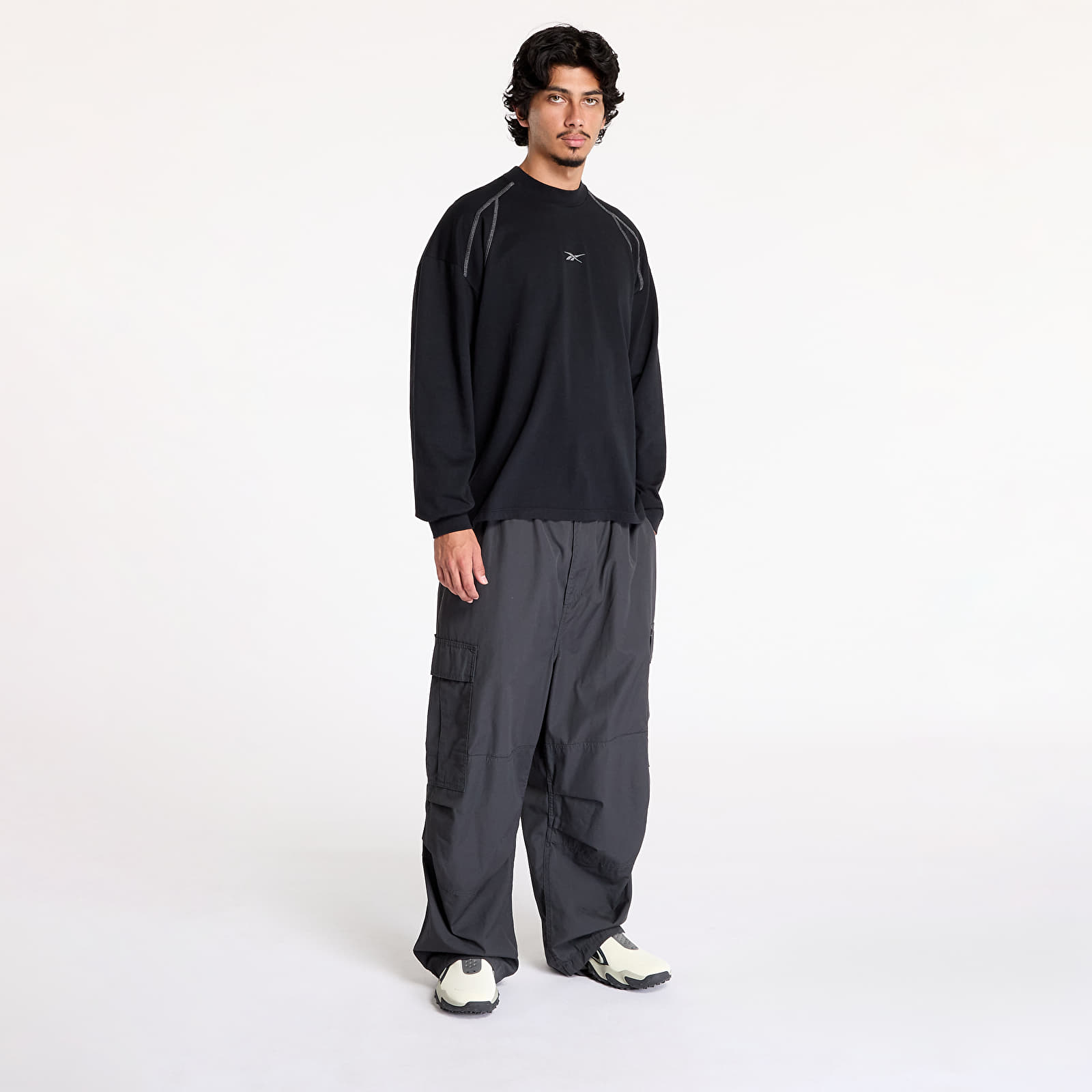 Men's T-shirts Reebok Long Sleeve Uniform Tee UNISEX Black Shadow