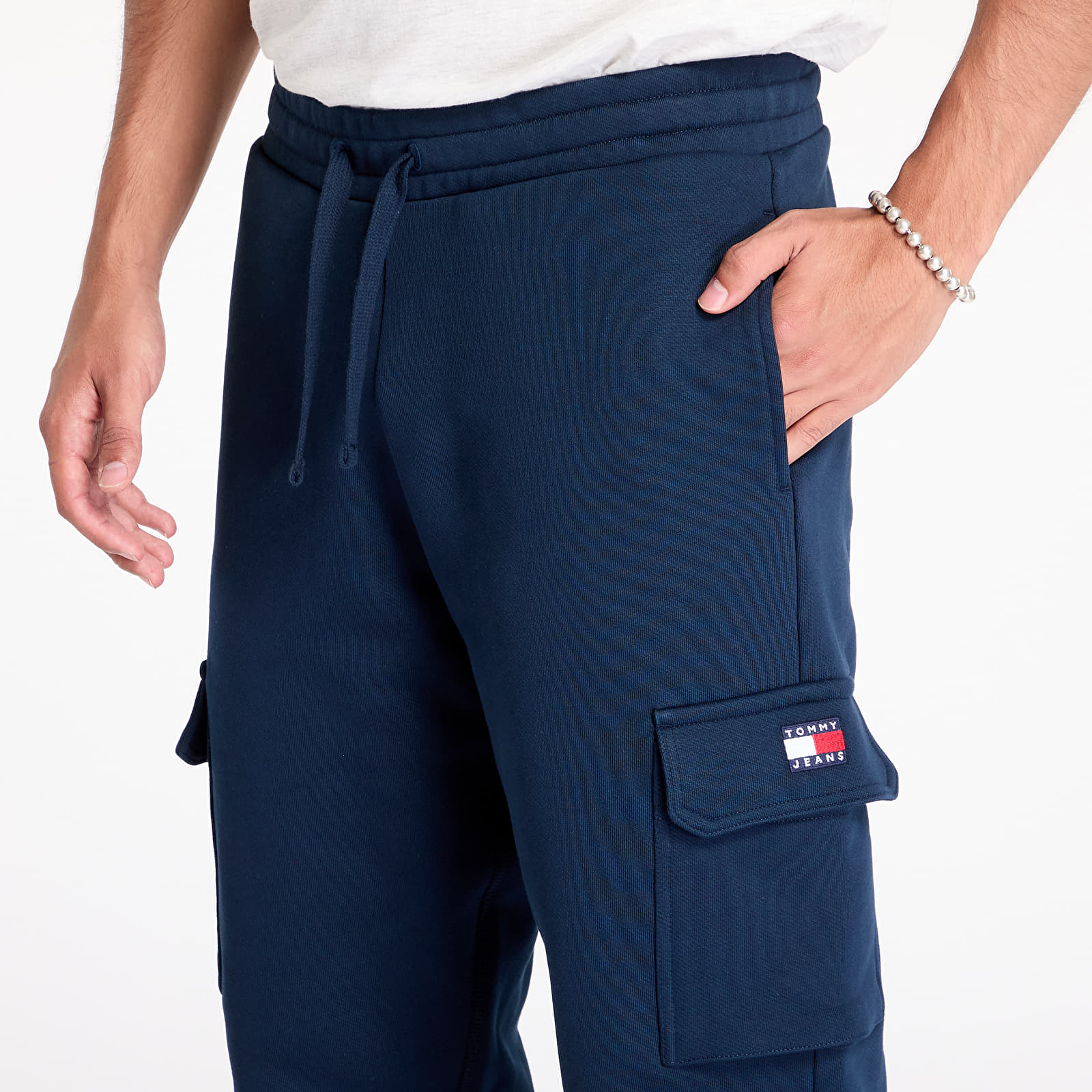 Spodnie dresowe męskie Tommy Jeans Regular Badge Cargo Pant Dark Night Navy
