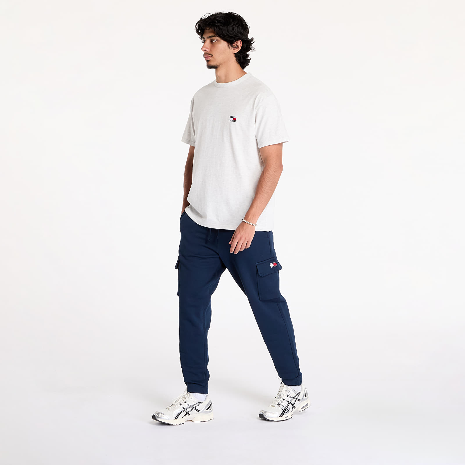Spodnie dresowe męskie Tommy Jeans Regular Badge Cargo Pant Dark Night Navy