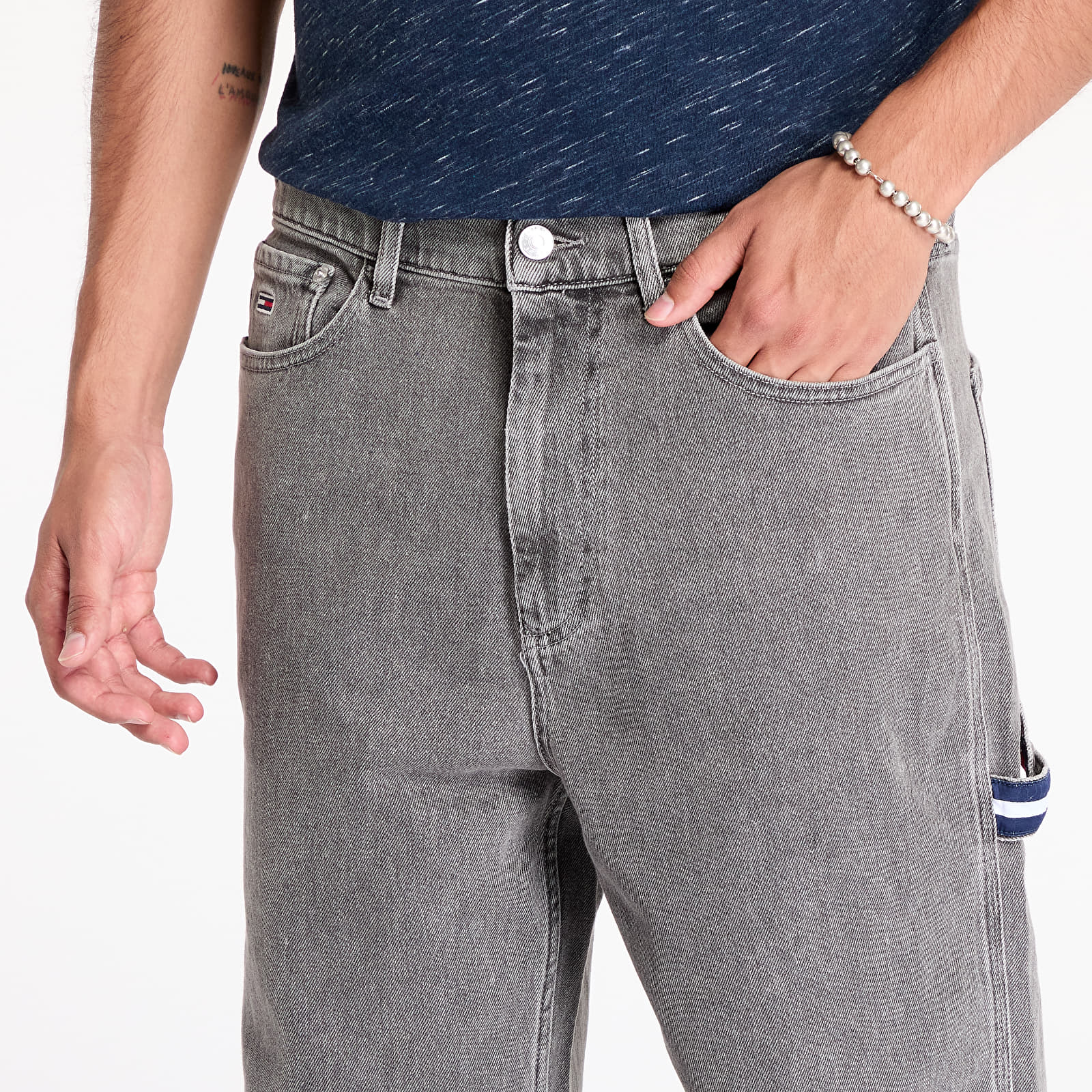Dżinsy męskie Tommy Jeans Skater Carpenter Jeans Denim Black