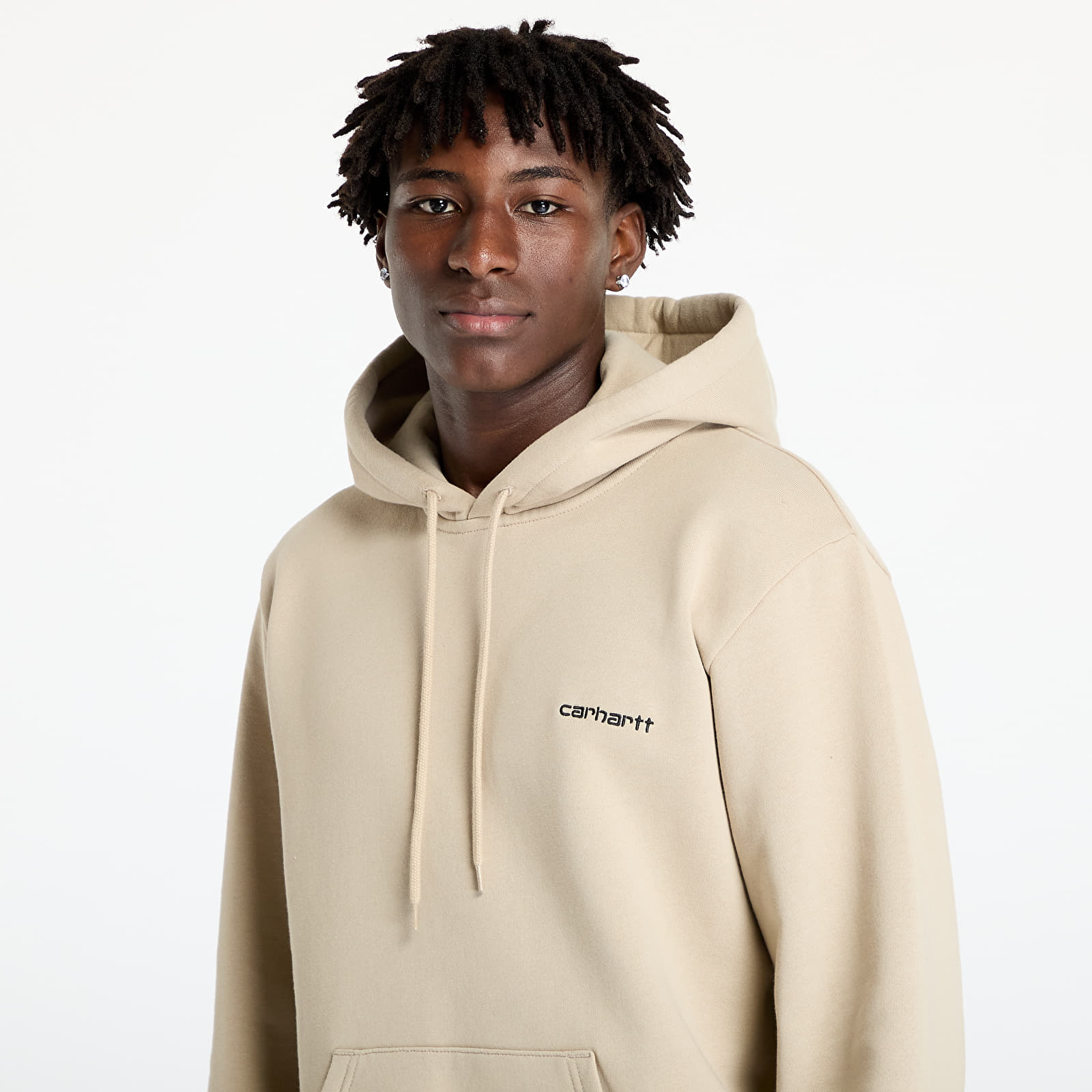 Mikiny Carhartt WIP Hooded Script Embroidery Sweat Wall/ Black