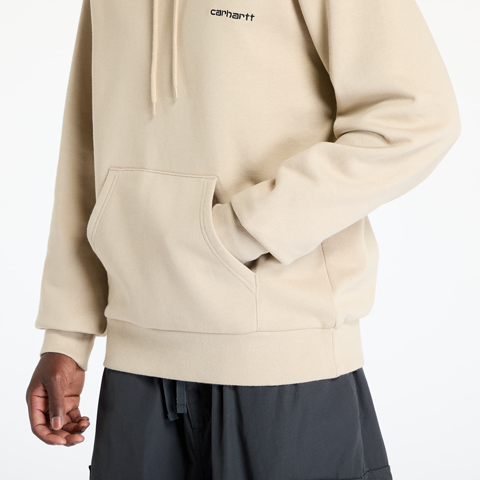 Mikiny Carhartt WIP Hooded Script Embroidery Sweat Wall/ Black