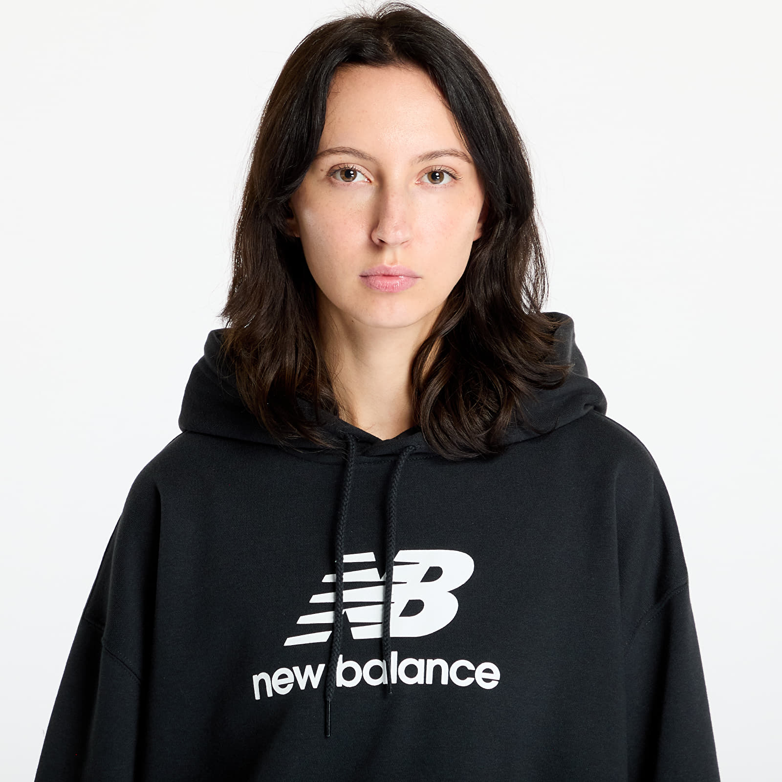 Women's Sweatshirts New Balance Sport Essentials French Terry Logo Hoodie Black