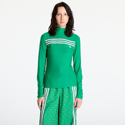 adidas Longsleeve 3-Stripe Tee Green