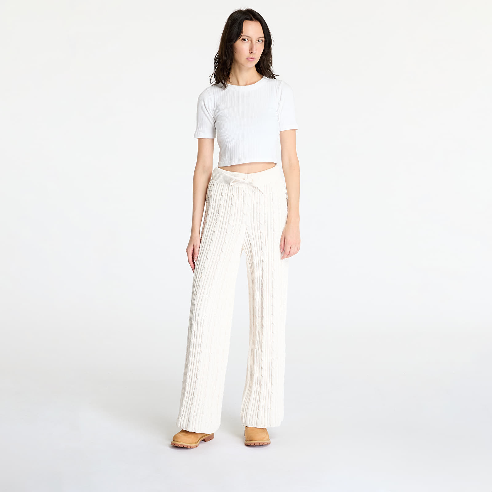 Women's Trousers adidas Knited Jogger Pant Wonder White