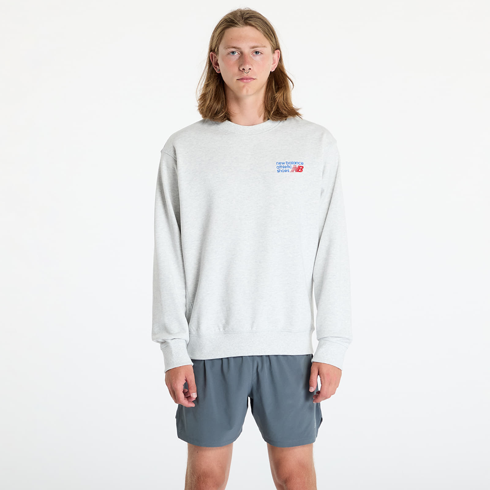 Men's sweatshirts New Balance Athletics Premium Logo Crew Ash Heather
