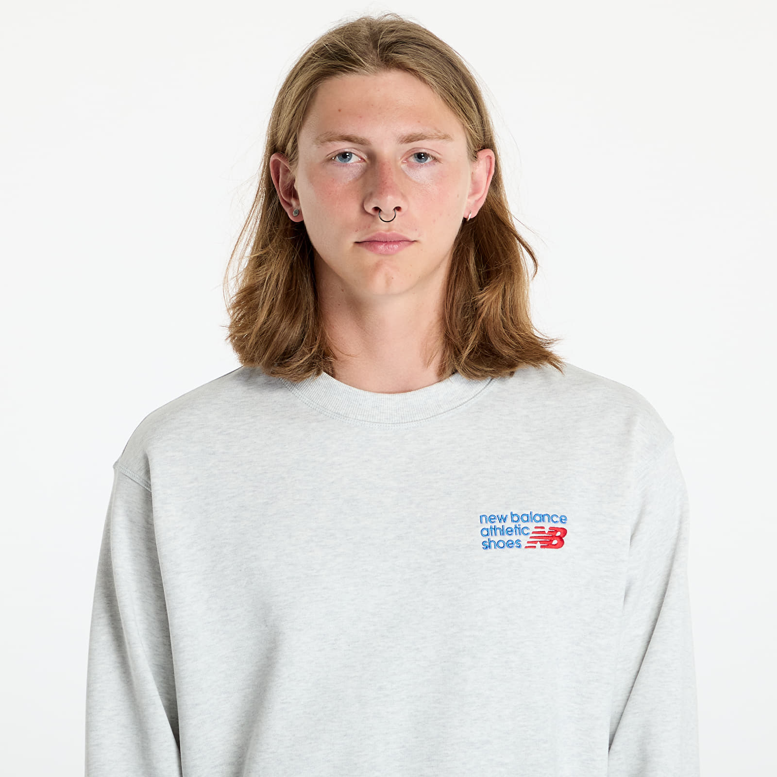 Men's sweatshirts New Balance Athletics Premium Logo Crew Ash Heather