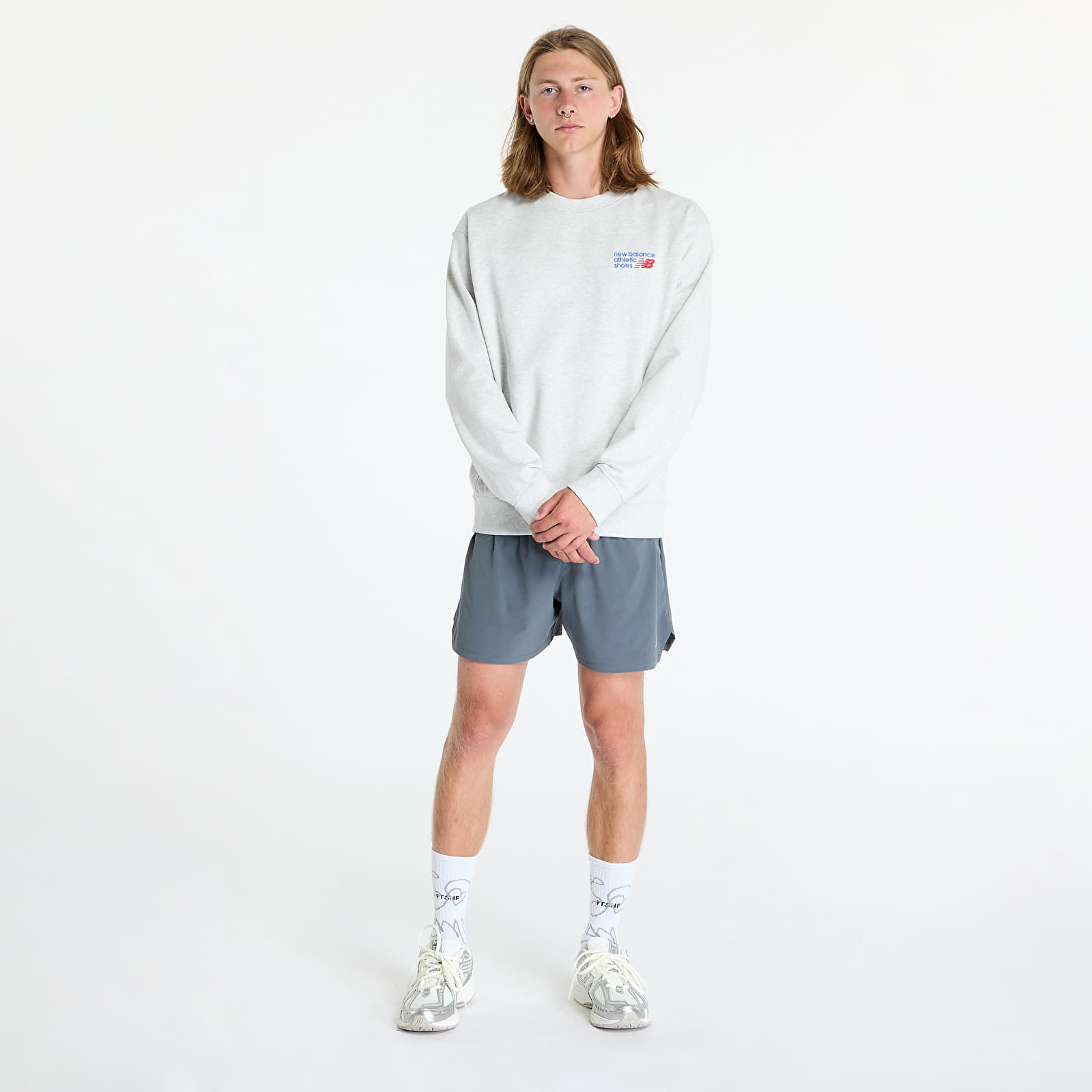 Men's sweatshirts New Balance Athletics Premium Logo Crew Ash Heather