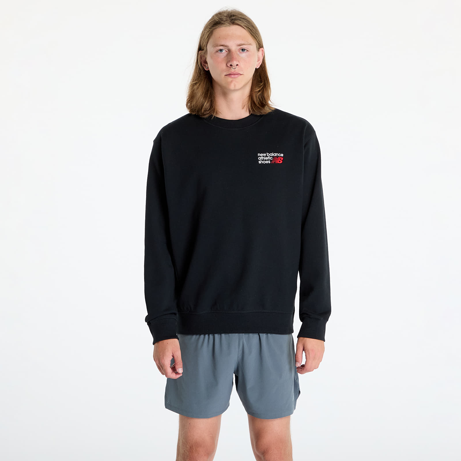 Men's sweatshirts New Balance Athletics Premium Logo Crew Black