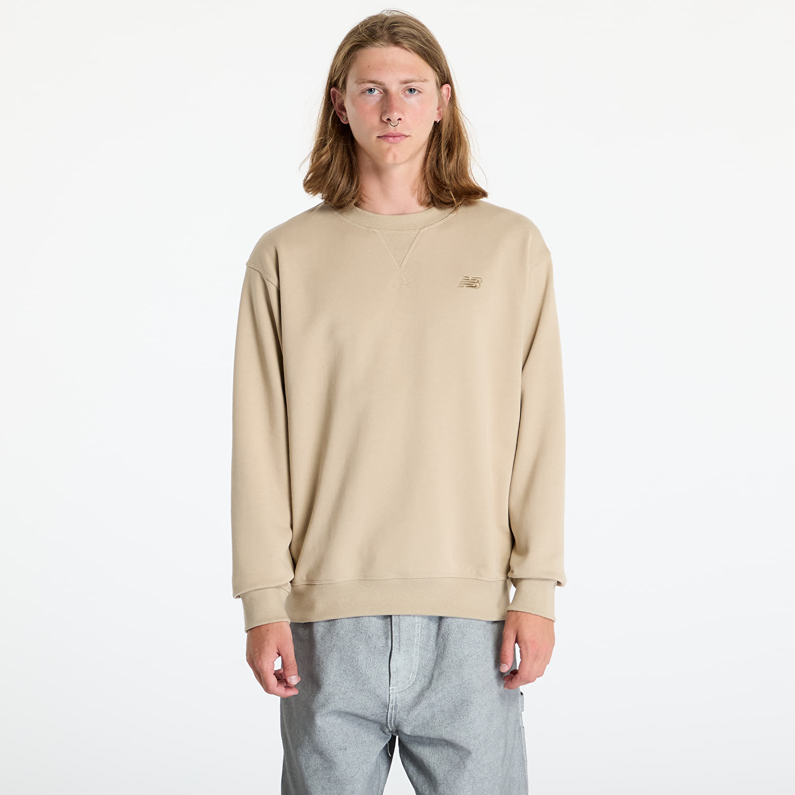 Moške majice New Balance Athletics French Terry Crew Stoneware