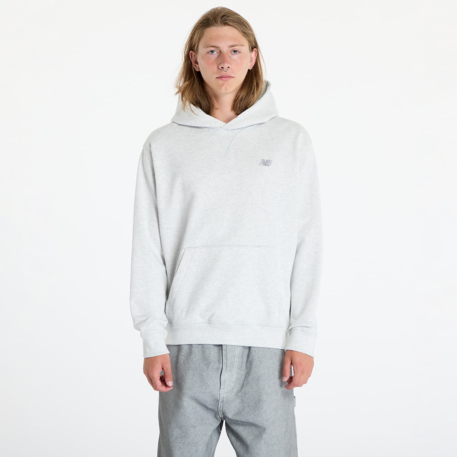 Men's sweatshirts New Balance Athletics French Terry Hoodie Ash Heather