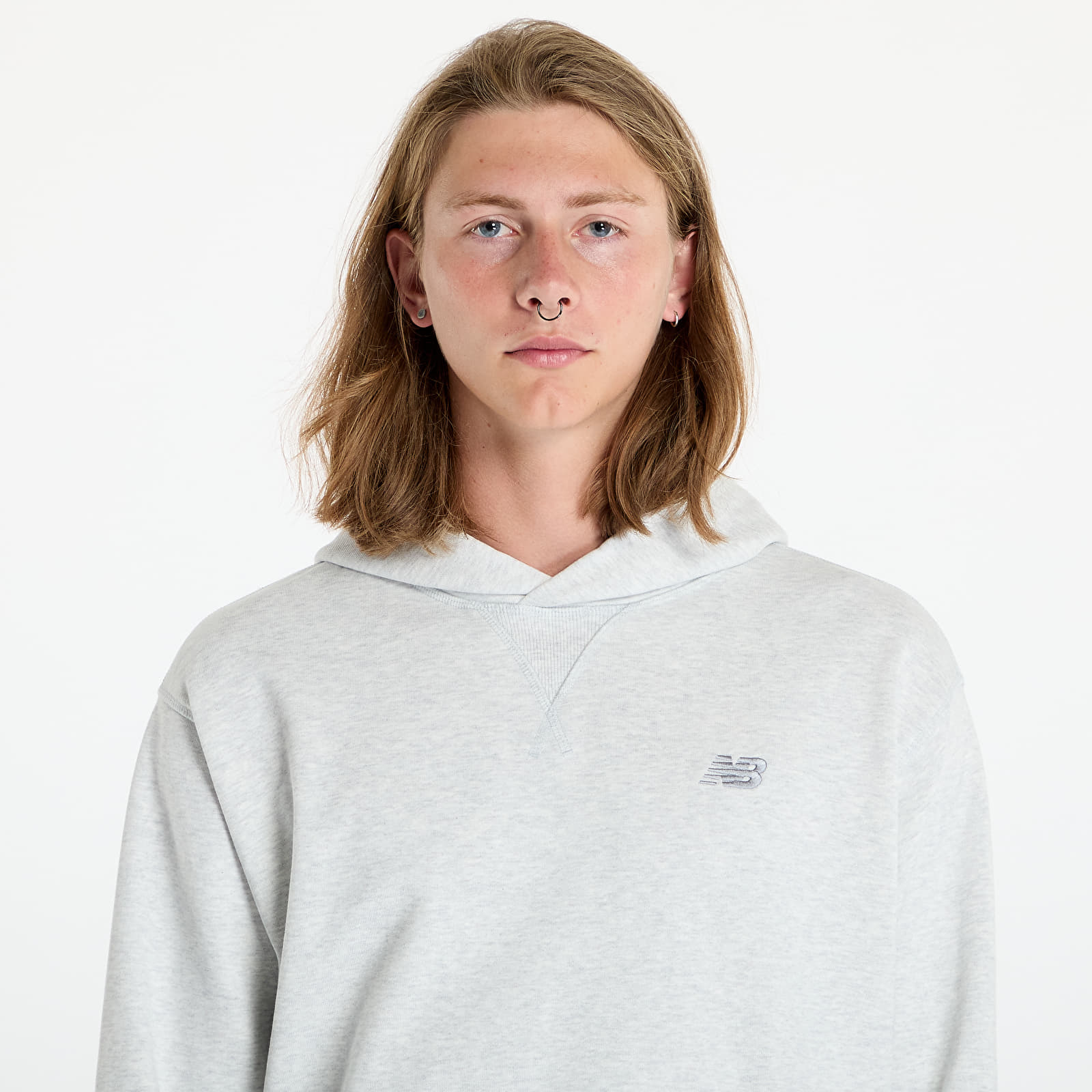 Men's sweatshirts New Balance Athletics French Terry Hoodie Ash Heather
